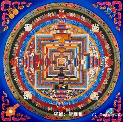 Boutique time wheel King Kong mansion Nepal pure hand-painted Tibetan thangka hanging painting home town house house evil evil 50