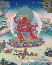 Three-sided six-armed red god of wealth White god of wealth Nepal pure hand-painted Tibetan Thangka hanging painting rare theme lucky