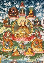 1 meter lotus master eight changes Nepal pure hand-painted Tibetan thangka hanging painting Lotus Master eight changes