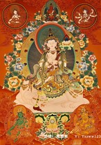 1 Mi Puxian Bodhisattva Nepal pure hand-painted pure hand-made Tibetan Thangka hanging painting Dragon Snake Bento Buddha