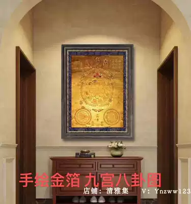 Hand-painted gold foil Manjusri Nine Palace Baguajiajiu Nepal Tibet Tantra Thangka hanging painting town mansion Mandala