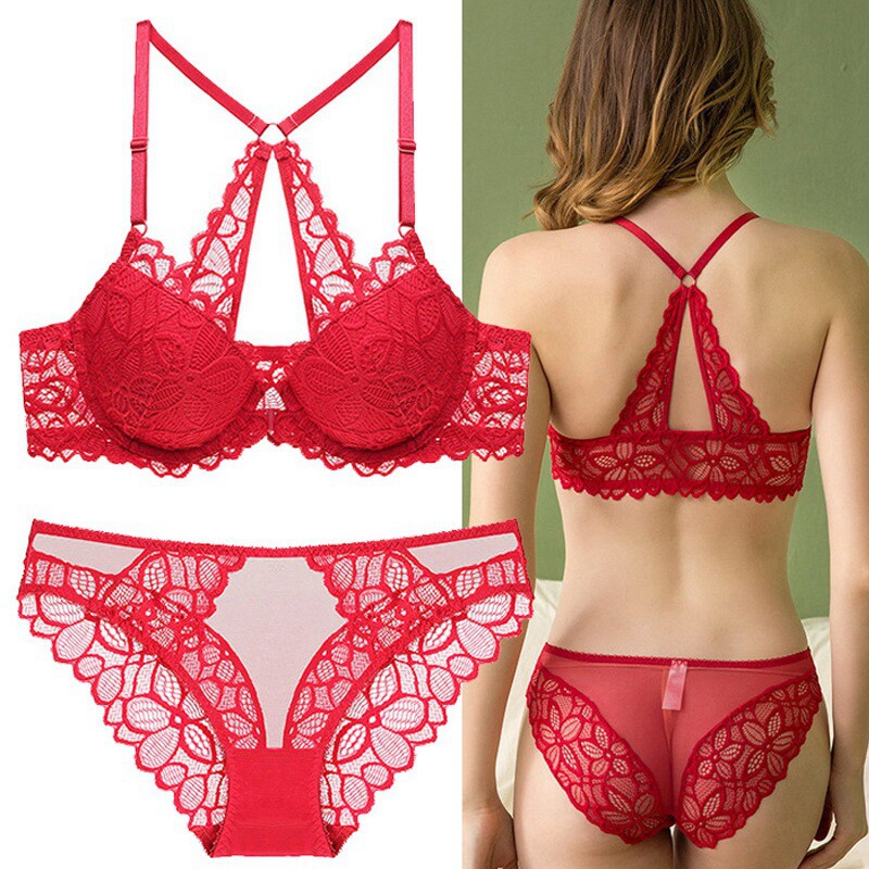 This life year red underwear girl gathers marriage bra front button beautiful back anti-vertical bra pack autumn winter
