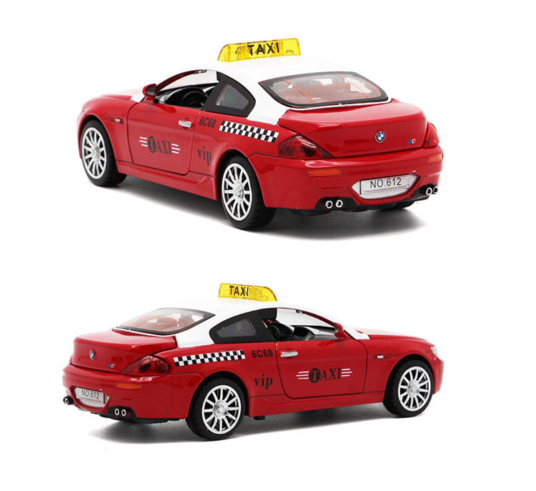 Mô hình xe hợp kim xe đồ chơi trẻ em Wanbao 1:32 mô hình taxi hiện đại âm thanh và ánh sáng trở lại để buộc - Chế độ tĩnh mo hinh
