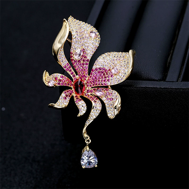 Áo cưới cá nhân mới 2019, khí chất thanh lịch, trâm cài áo zircon sáng chói, ghim cài áo thời trang Nhật Bản và Hàn Quốc - Trâm cài