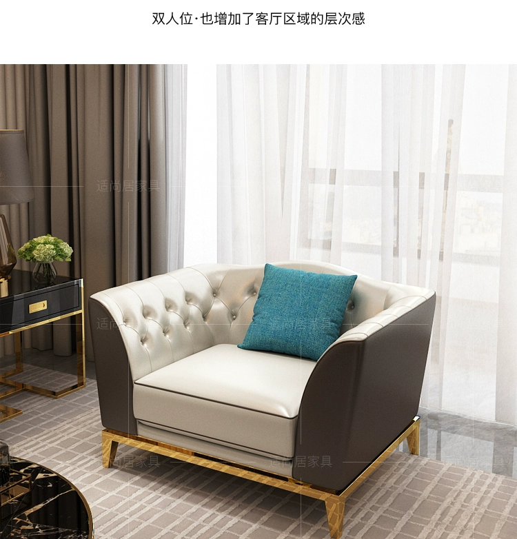 Sau khi ánh sáng sang trọng sofa da hiện đại của Mỹ căn hộ nhỏ da nhỏ gọn thời trang ba đôi chữ số kết hợp phòng khách sẵn sàng - Ghế sô pha