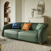 Italian Light Luxury Leather Sofa Combined Triple Position Modern Minimal Living Room Living Room Head Level Cow Leather