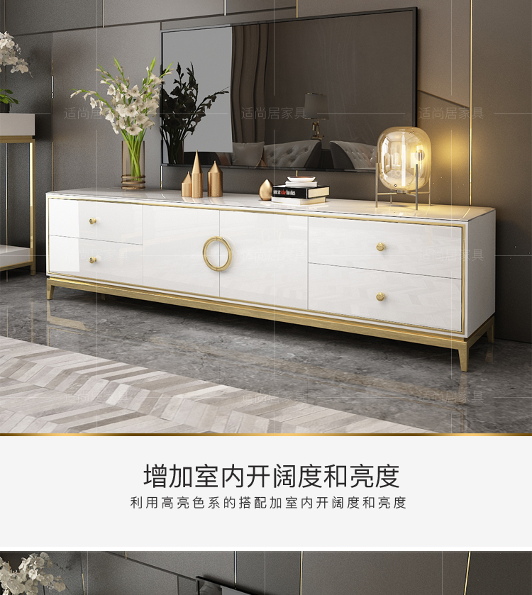 Ánh sáng hậu hiện đại sang trọng tủ tivi bàn cà phê kết hợp sơn hoàn thiện tủ inox tủ căn hộ nhỏ phòng khách kiểu mẫu - Buồng mẫu tủ quần áo gỗ tự nhiên 4 cánh