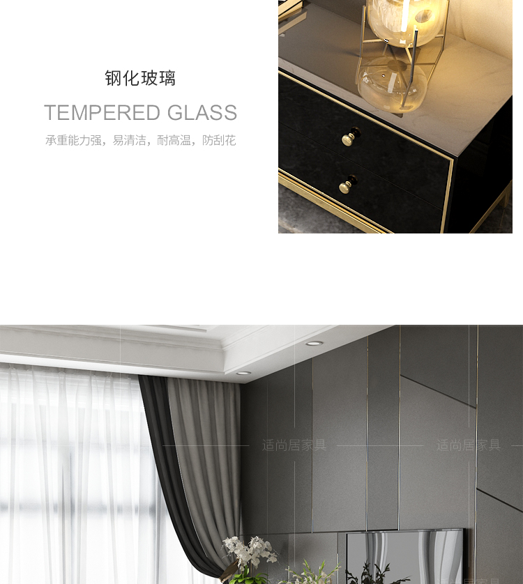 Ánh sáng hậu hiện đại sang trọng tủ tivi bàn cà phê kết hợp sơn hoàn thiện tủ inox tủ căn hộ nhỏ phòng khách kiểu mẫu - Buồng mẫu tủ quần áo gỗ tự nhiên 4 cánh