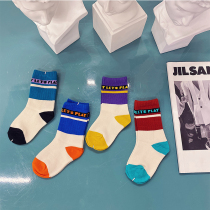 Small crooked home 2021 new childrens clothing high quality childrens socks floor socks solid color baby middle school socks