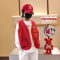 Small Crooked Home 2022 Boy loaded with Spring Summer season new childrens vest Baby CUHK Tong Yang Gas Han Edition tooling waistcoat