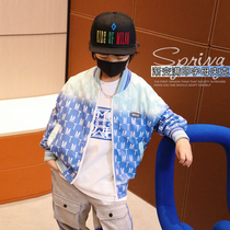 Small crooked boy clothes 2022 Spring autumn season new blouse baby Han version CUHK child children gradient short jacket