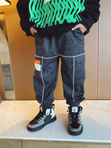 (Break Code Clear Cabin) Small Crooked Family Boy Autumn Winter New Hallen Loose Pants 100 Hitch Wire Casual Pants