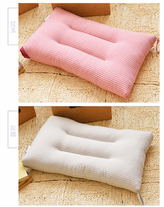 Kiểu Nhật đơn giản cotton giặt bông có thể giặt thoải mái gối lõi bông cổ gối đơn gối - Gối