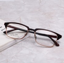 Half-frame literary optical men and women anti-blue color change with myopia glasses 0-100-200-800 degrees