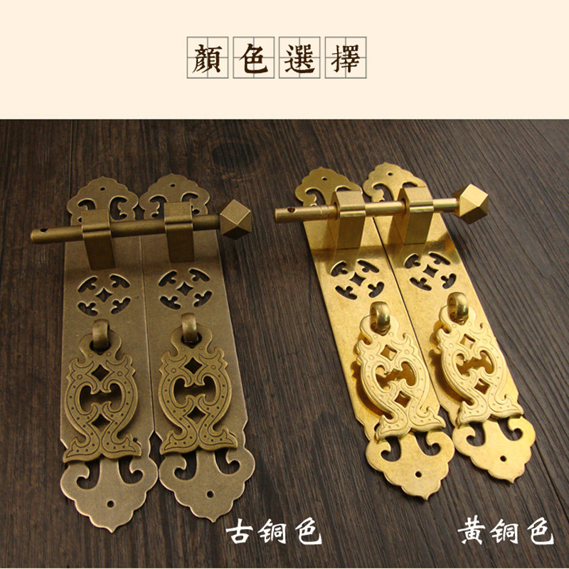 Chinese imitation ancient Ming and Qing furniture Antique Bookcase Cabinet integral cupboard wardrobe pure copper cabinet door flat copper handle retro handle