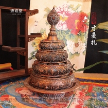 Tibetan Buddhist supplies thick red bronze Manza plate with tray workmanship is very exquisite