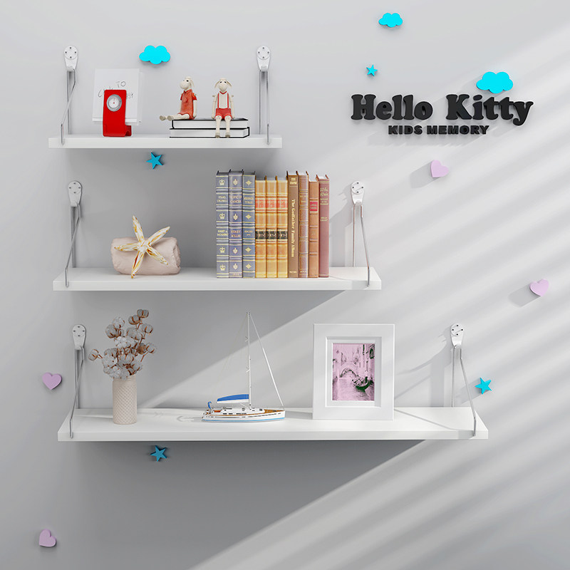 Punch-free wall rack shelf wall hanging simple modern living room decoration storage wrought iron wall bedroom bookshelf