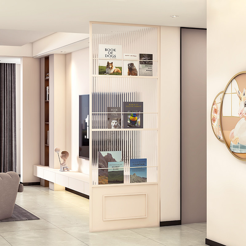 Iron Art Glass Screen Partition Light Lavish Living Room Entrance Door Genguan Bedroom Brief Modern Cream Wind Creative Shelter-Taobao