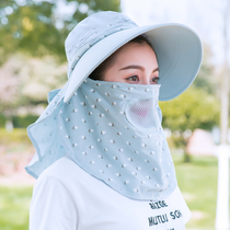 Straw hat outdoor Big Head sun hat female sunscreen wearing mask car fashion farmer windshield Lady super summer