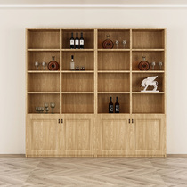 Supermarket Smoke Wine Cabinet Collection Silver Desk Back Cabinet Wine Cabinet Display Case Shelving Lockers Commercial Custom Solid Wood Display Case