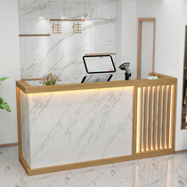 Clothing Store Collection Silver Desk Shop Small Imitation Marble Milk Tea Shop Bar Desk Brief Modern Company Front Desk Reception Desk