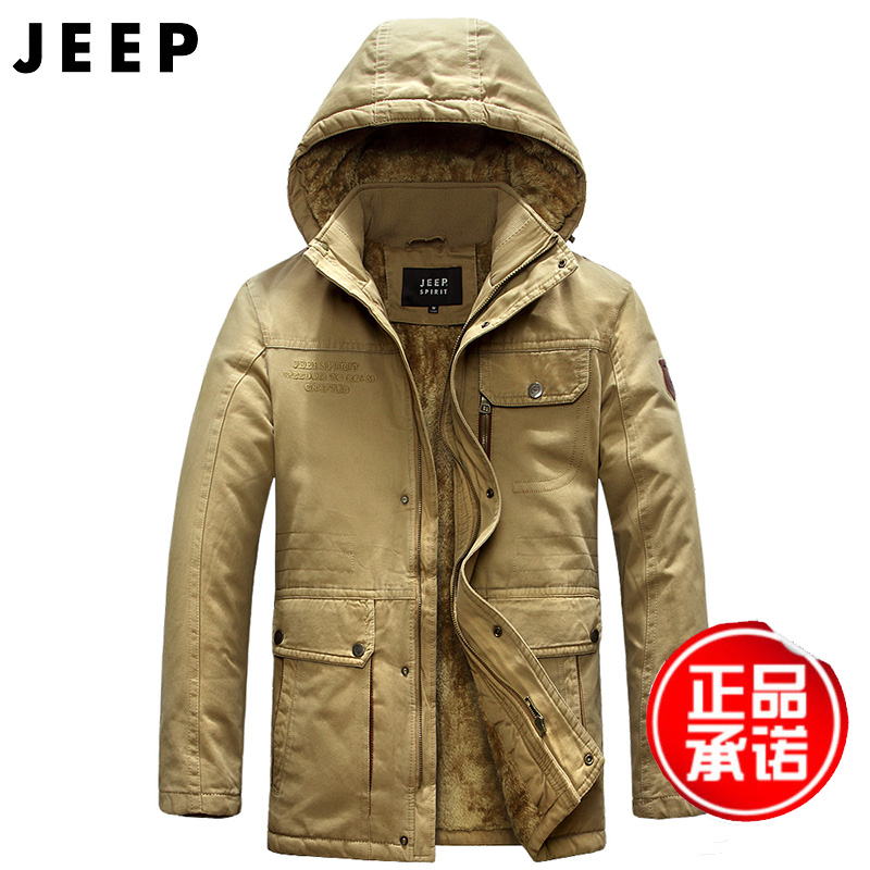 JEEP 2020 new men's clothes middle - sized loose casual coat thickened and plus - stained men's cotton clothes