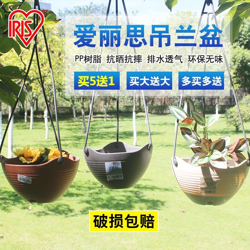 IRIS resin plastic chandelier flower pot ZEN SEINE hanging basin garden balcony gold Ge evergreen rattan potted pot
