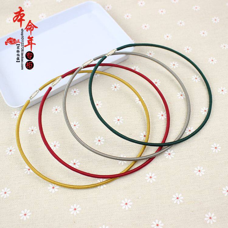 diy accessories hand woven adult female collar choker rope Gold Jade Crystal beeswax pendant hanging rope