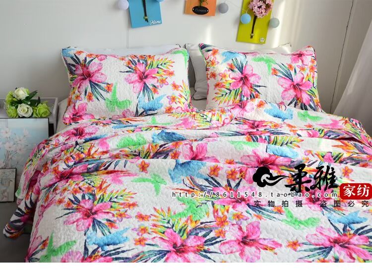 Pad bông mùa thu được chần bằng bông điều hòa quilting đôi được mùa hè giặt chăn mỏng trải giường ba mảnh drap giường hàn quốc
