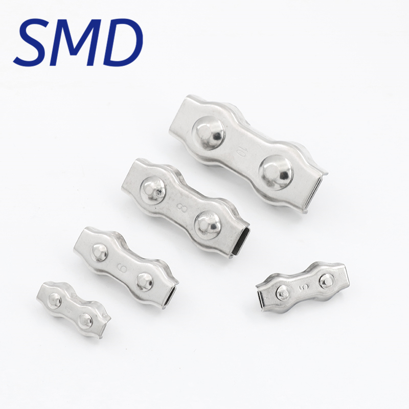 304 stainless steel wire rope double-card head decorative gripping head rope buckle wire rope buckle steel wire rope double clamp fastening clip-Taobao