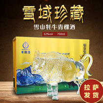 Tibet Tibetan Jiaochun Pure Barley White Wine Strong Aroma Type 750ml Yak Glass Bottle Gift Box 52-degree Precious Edition