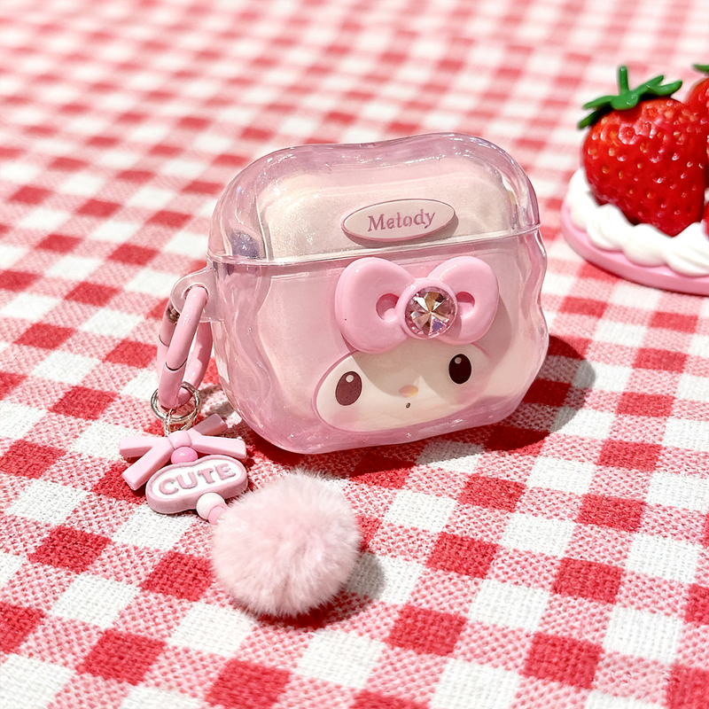 Melody Kitty Cat-Themed Protective Case for AirPods Pro 3, Apple Earphone Case, AirPods 4 Set, AirPods Pro 2Nd Generation, Air 4Th Generation, Cute Bowknot Bluetooth Case, AirPod