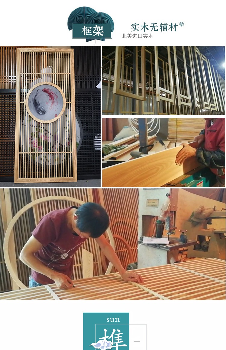 Màn hình vách ngăn phòng khách mới Trung Quốc đơn giản hiện đại gỗ rắn hiên phòng khách sạn nghiên cứu phòng ngủ bán trong suốt gấp màn hình tùy chỉnh - Màn hình / Cửa sổ giá vách ngăn gỗ phòng khách