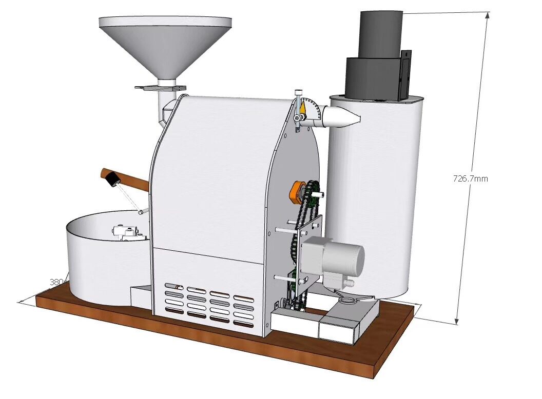 Boba 2kg gas coffee roaster semi-hot air semi-direct fire coffee bean roaster home commercial