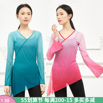 Classical dance practice with trumpeter sleeves hypotenuse opening fork art examination performance to serve the Chinese ethnic dance body rhyming clothes female