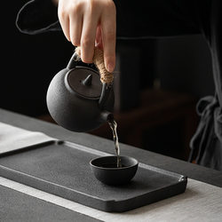 Small things Japanese dry brewing table lifting kettle set Kung Fu tea set ceramic teapot mini tea cup dry brewing tray home