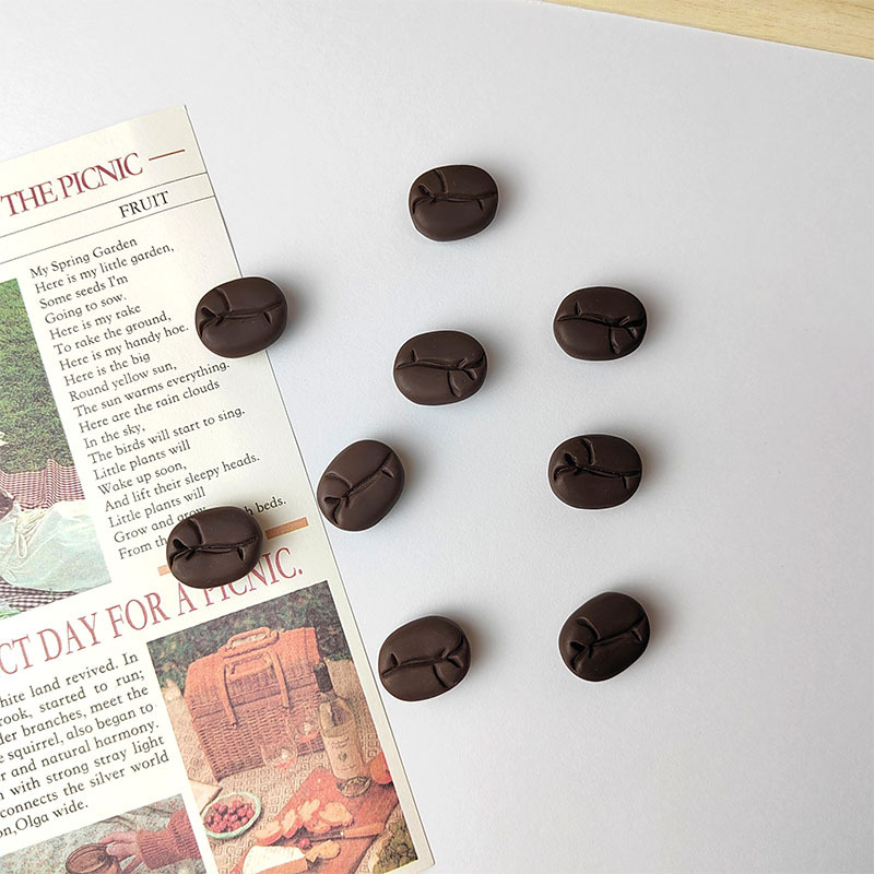 Frosted Coffee Bean Decoration Refrigerator Creative Magnetic Toy Fridge Magnet Personalized Whiteboard Photo Holder