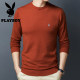 Playboy Spring and Autumn Men's Wool Sweater Thin Round Neck Knitted Sweater Solid Color Cashmere Bottoming Shirt ເຄື່ອງນຸ່ງຜູ້ຊາຍ