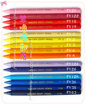 Sakura原装日本樱花蜡笔 塑料蜡笔 30色 散装 单只 单支