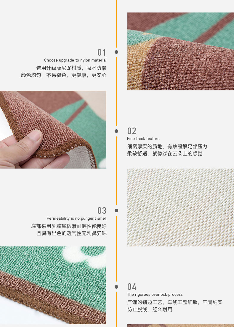 Bếp Thảm chống trượt và dầu thảm thấm thảm chùi chân nhà ở phía trước của Thảm phòng ngủ cửa mat mat, bụi bẩn - Thảm sàn thảm xốp gấp gọn cho bé