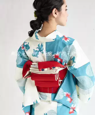 出租和服正品日本贵牌f家正统和服浴衣金鱼蓝官网在售