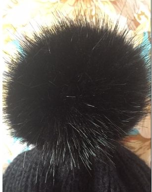 Black and White Real Raccoon, Fox, and Rabbit Fur Pom-Poms, Large Balls, Shoe Accessories, Bag Accessories, Hat Accessories, Keychain Accessories, Soft Elastic Bands