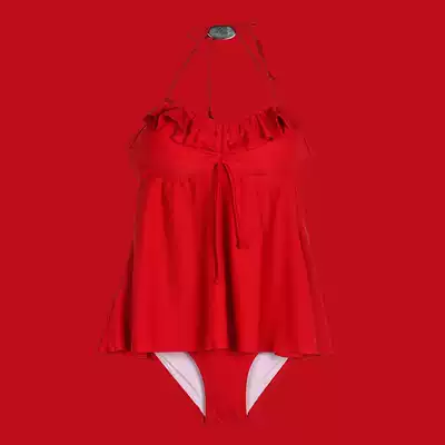 Sexy small chest two-piece swimsuit female Korean version gather belly thin skirt Bali hot spring resort bikini