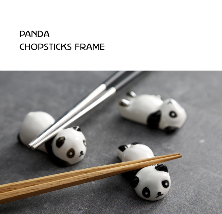 Sáng tạo dễ thương giữ đũa Đũa gốm đũa đũa bộ đồ ăn đặt mô hình Panda cần thiết hàng ngày bộ chén đĩa cao cấp