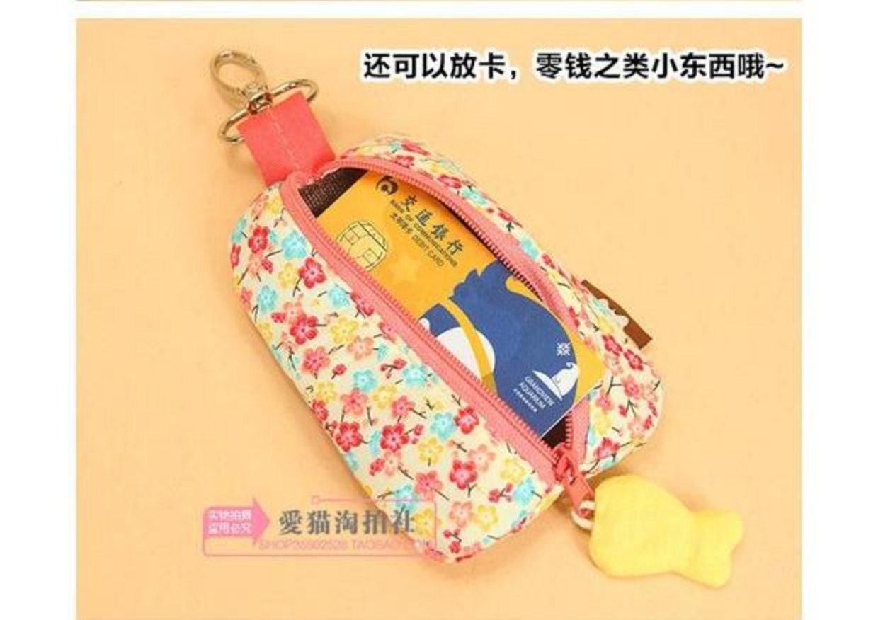 Dễ thương công suất lớn siêu dễ thương động vật túi chìa khóa nữ túi khóa kéo túi khóa vải túi túi ví móc khóa đẹp
