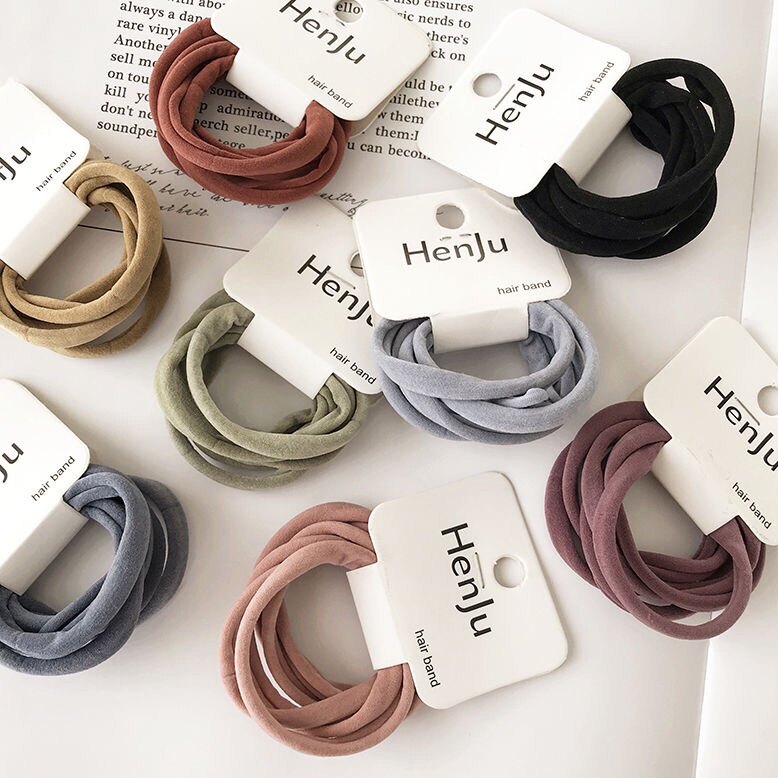 Self-leaving 6 strips of soft and high elastic hair ring small fresh base hair ring hair ring leather fascia leather jacket Japan-Japan hair decoration