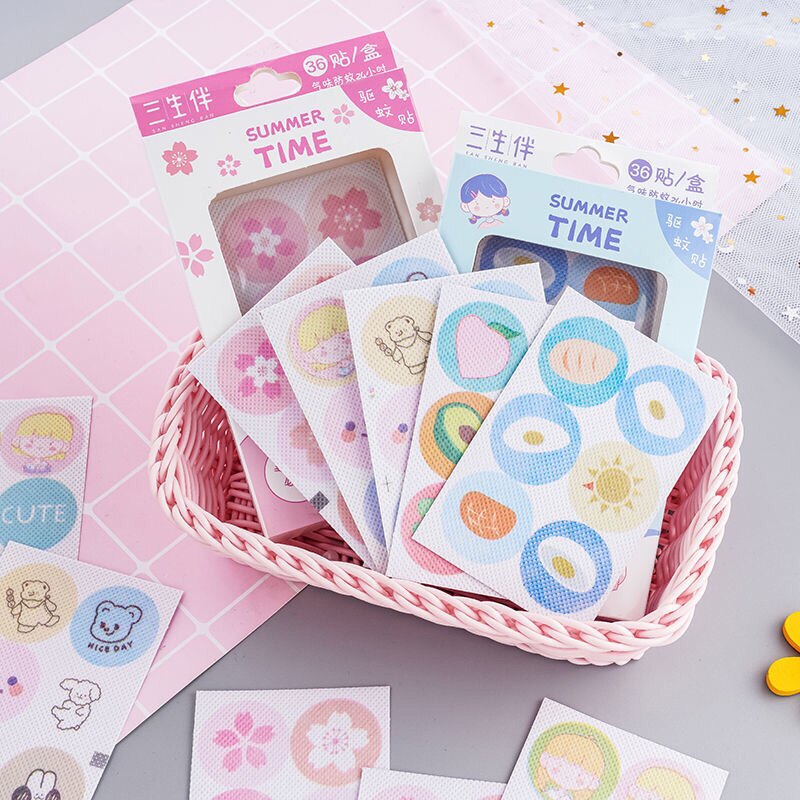 Summer Cute Cartoon Mosquito Repellent Sticker Natural Plant Essential Oils Adults Children Outdoor Mosquito Stickers Portable stickers
