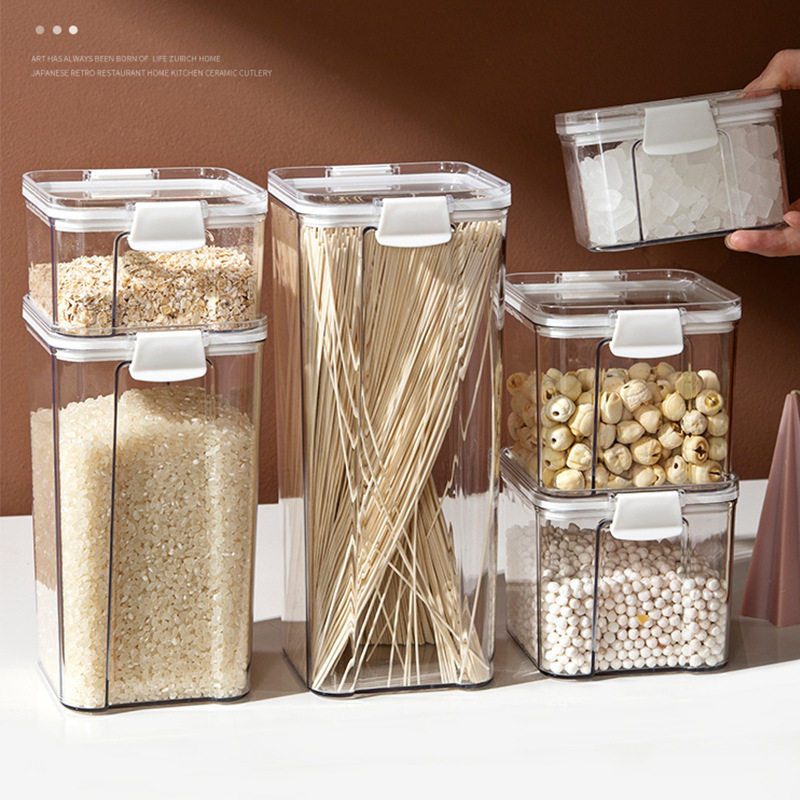 2175 Valley grain square sealed tank transparent plastic household kitchen storage cans snack fragrance collection box