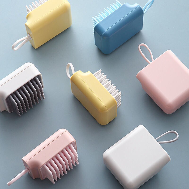Hairwash creative bathroom massage comb hair artificial assembly color bath clean children can use washing hair massage comb