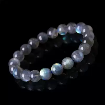Natural gray Moonstone hand single circle female pull stone hand string blue color light Moonstone crystal jewelry
